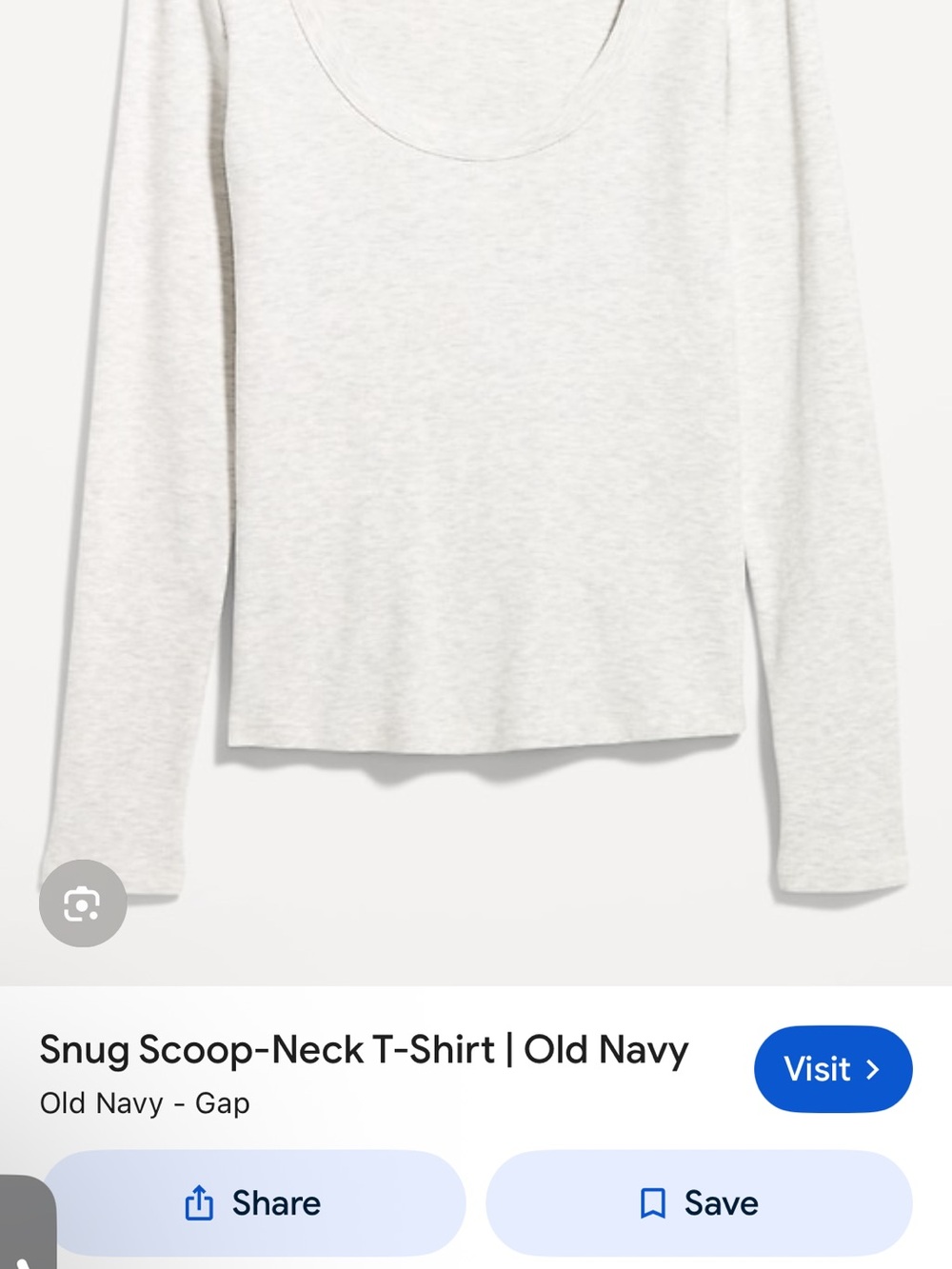 Old Navy Long Sleeve Scoop-Neck Tee - Light Heather Gray